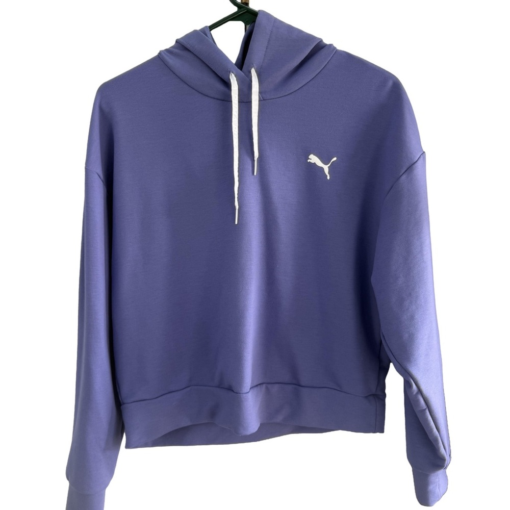Women’s Puma athletic crop top hoodie, purple size small never worn